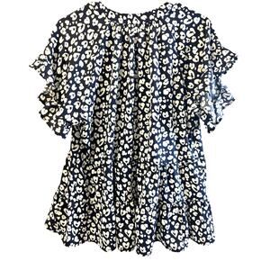 Umgee Navy And Cream Blouse Size Small